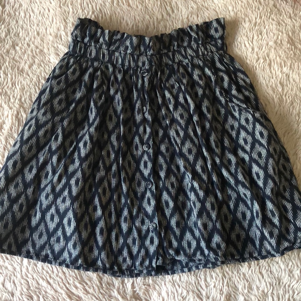 Blue Aztec Print Skirt with Pockets!!